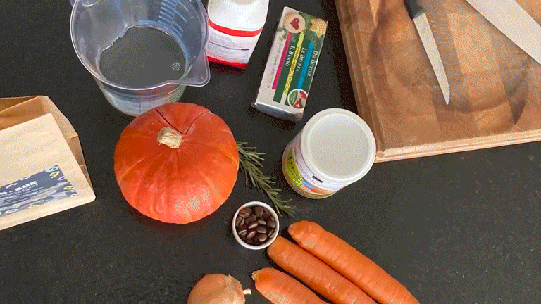 Making-of Kürbis-Kaffee-Suppe